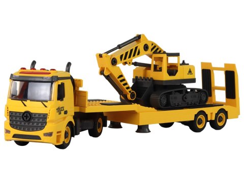 Laweta Do Składania Z Koparką Gąsienicową Dźwięk Światła DIY Żółty Laweta Do Składania Z Koparką Gąsienicową Dźwięk Światła DIY Żółty