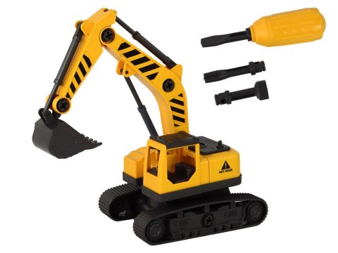Laweta Do Składania Z Koparką Gąsienicową Dźwięk Światła DIY Żółty Laweta Do Składania Z Koparką Gąsienicową Dźwięk Światła DIY Żółty