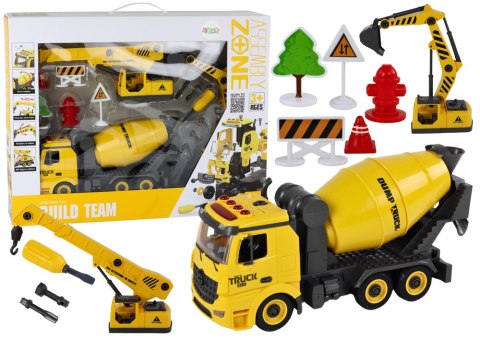 Pojazdy Budowlane Dźwięk Światła 1:12 DIY Betoniarka Dźwig Koparka Pojazdy Budowlane Dźwięk Światła 1:12 DIY Betoniarka Dźwig Koparka