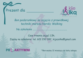 Bon podarunkowy na szkolenie z prawidłowej techniki marszu Nordic Walking